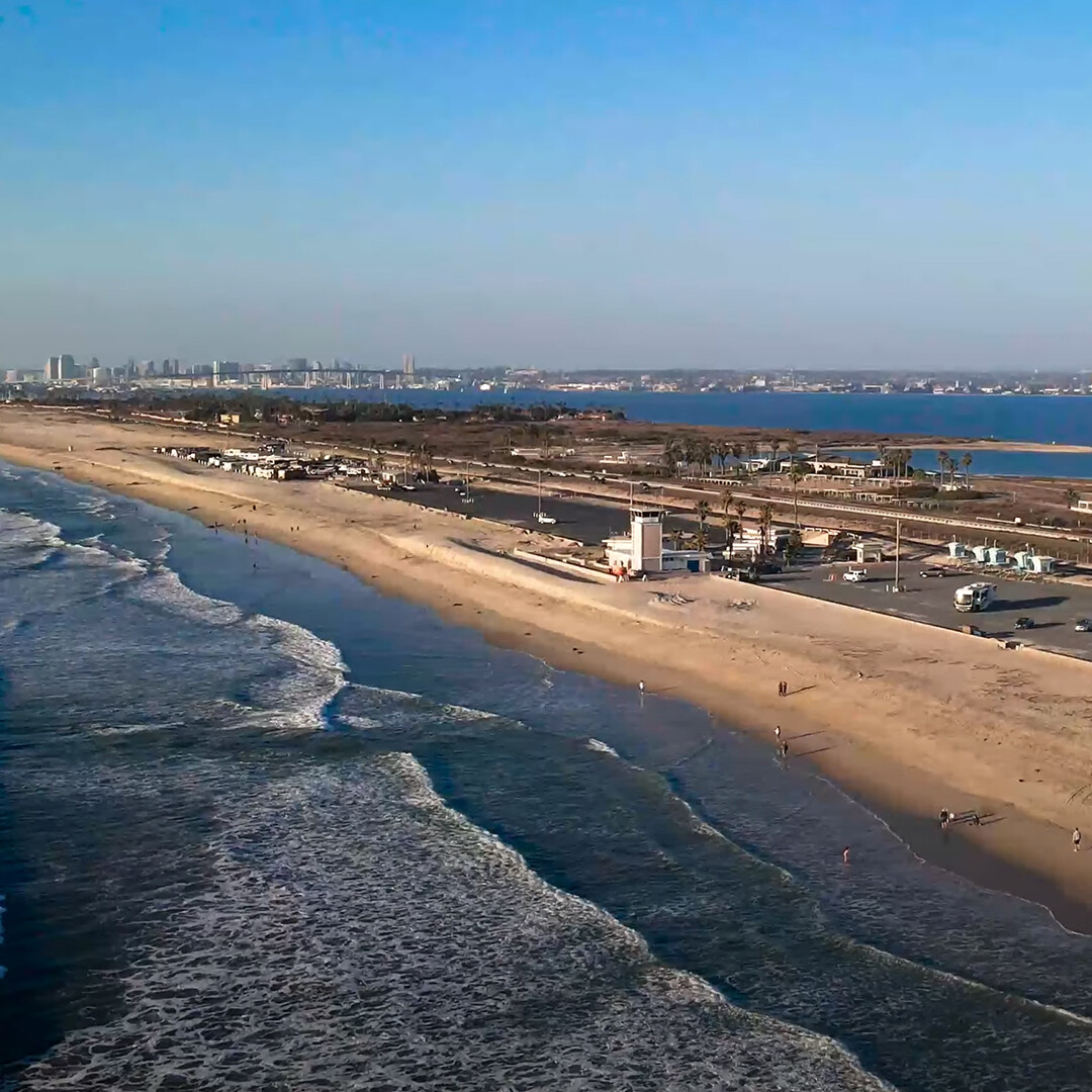 Drone Photography of Silver Strand State Beach in San Diego, California