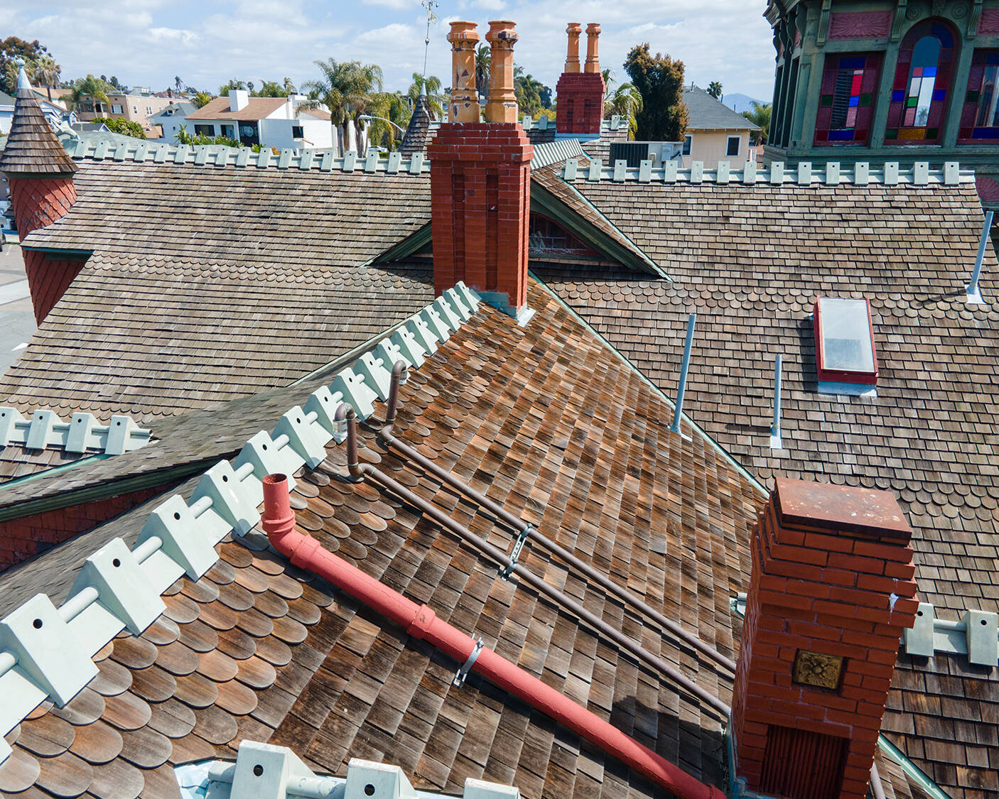 Drone Roof Inspection for Villa Montezuma Museum located in Sherman Heights, San Diego
