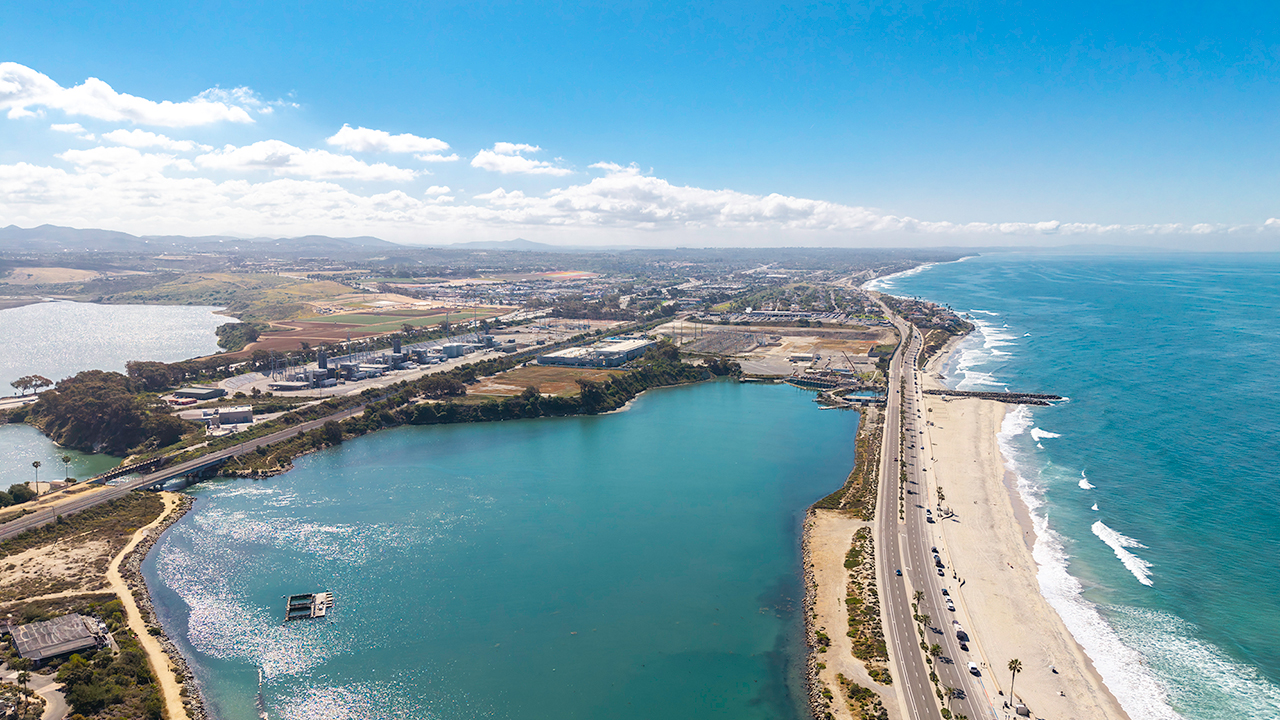 aerial photo of desalination plant carlsbad ca