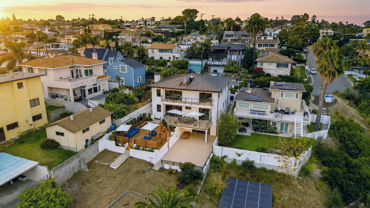 Real estate aerial photography of a Point Loma property in San Diego.