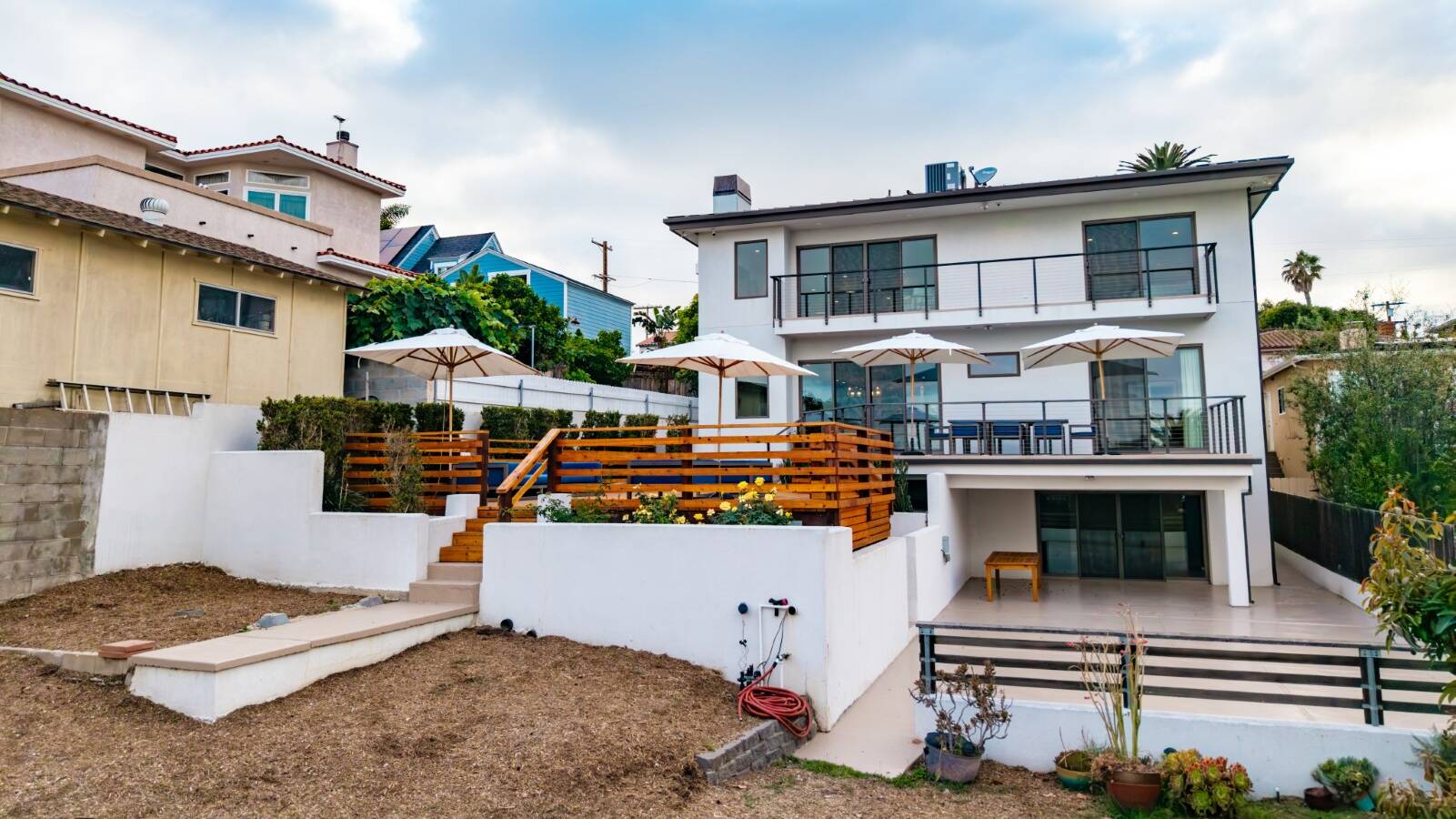 Back exterior of a Point Loma home photographed for a real estate marketing project in San Diego.