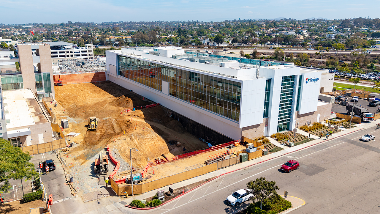 Construction Drone Progress Photos Scripps Memorial Hospital Encinitas