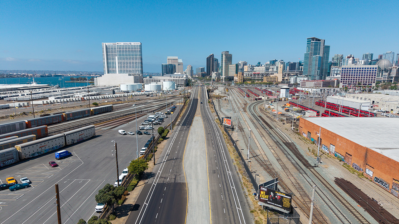 post construction drone photography harbor drive san diego